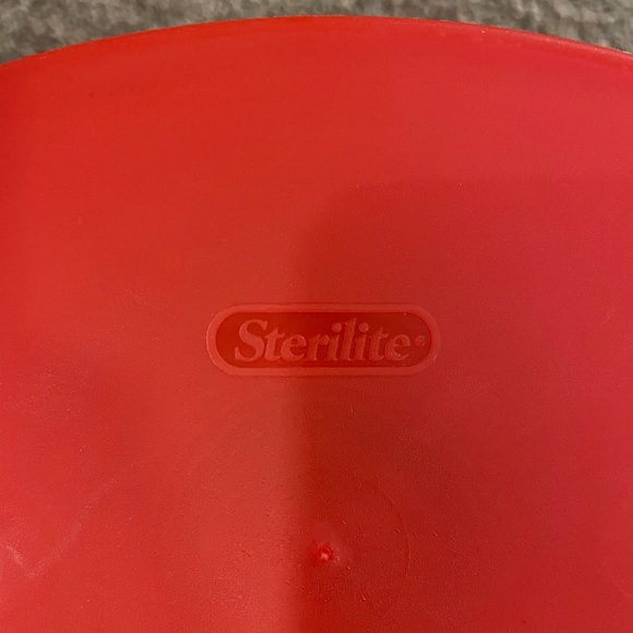 Sterilite Small Reddish Orange Oval Shape Trash Can  wide Top Narrow Bottom - Picture 2 of 11